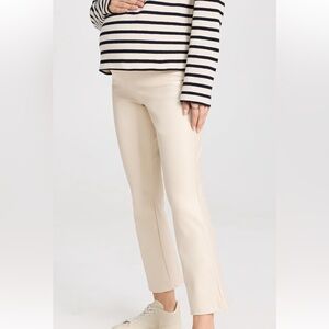 HATCH Vegan Leather Cream Pants with Elastic Waistband size S